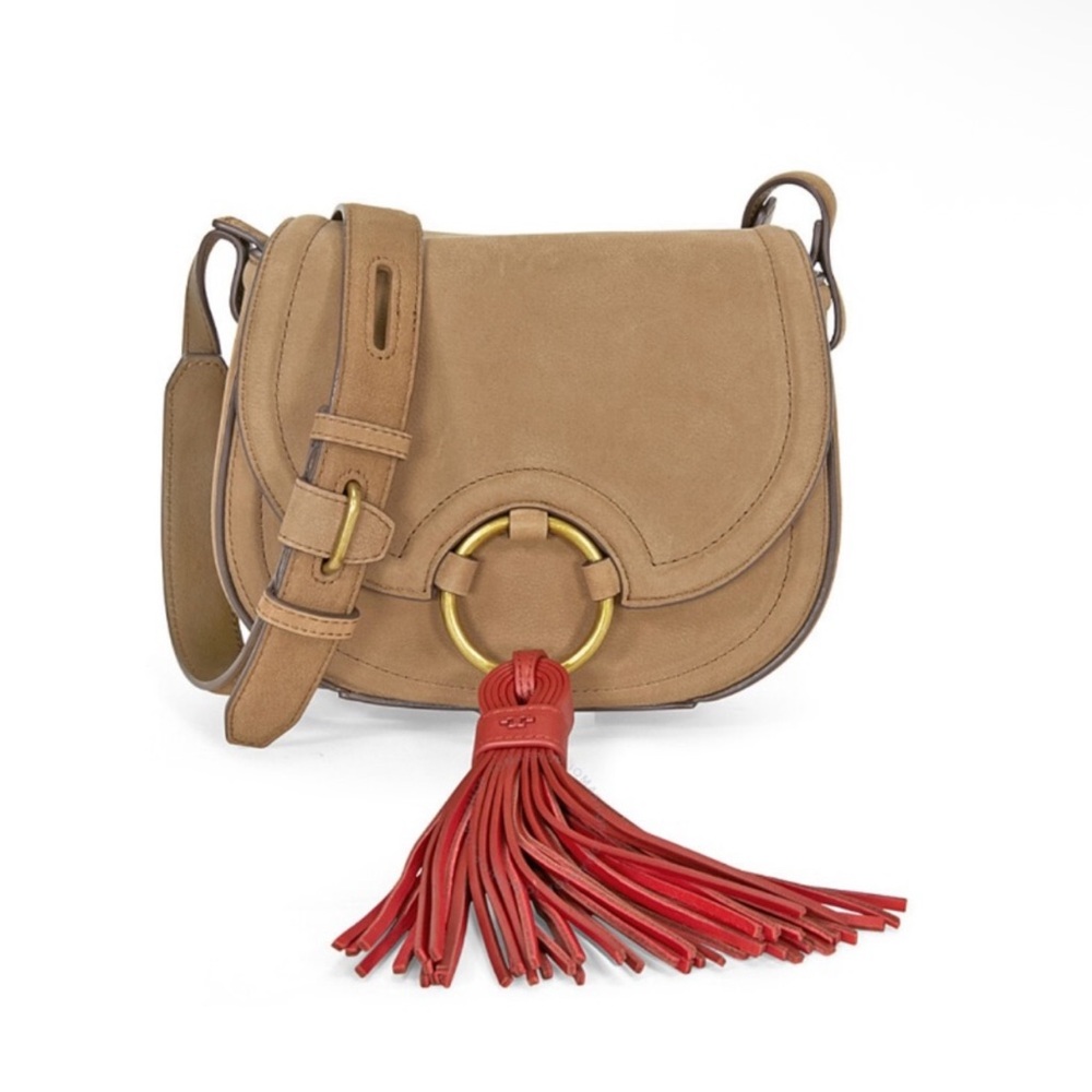 TORY BURCH River Rock Mini Leather Saddle Bag